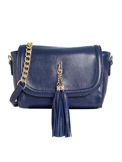 blue leatherette messenger sling bag - 12302561 - Very Small Image - 1