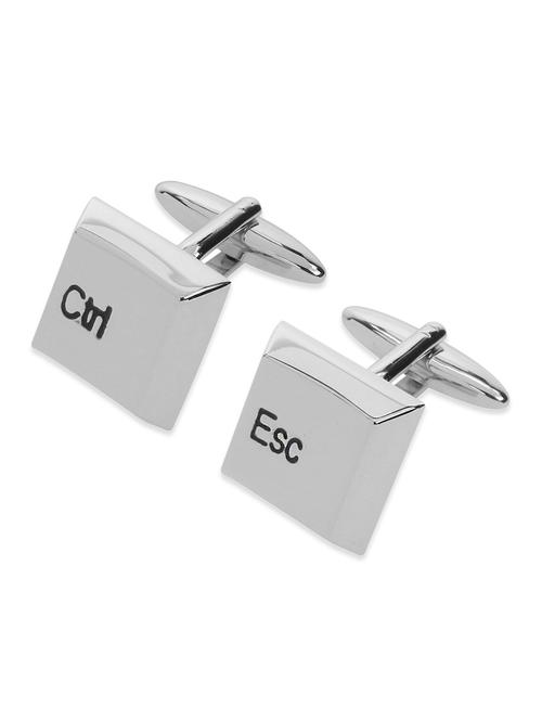 silver metal alloy cuff links - 12302638 - Very Small Image - 1