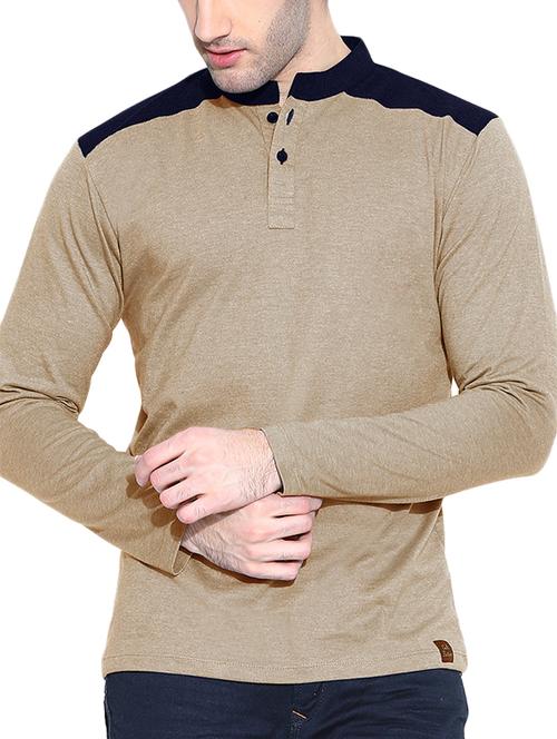 light brown cotton t-shirt - 12308791 - Very Small Image - 1