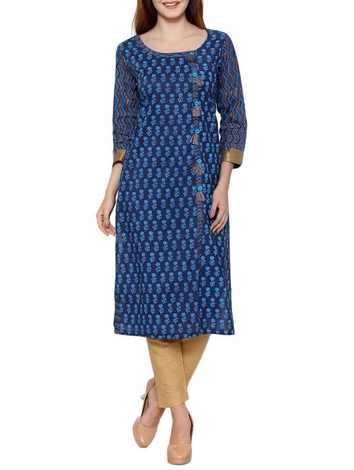 blue rayon long kurta - 12308863 - Very Small Image - 1