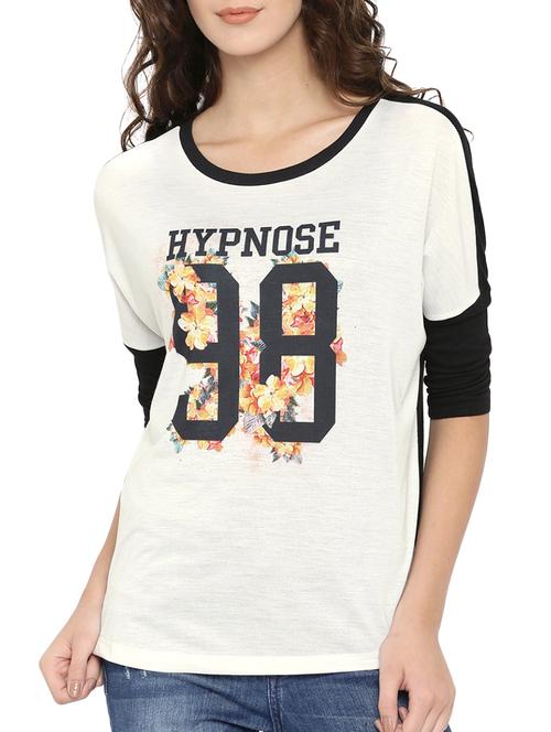 white printed polyester regular tee - 12310366 - Very Small Image - 1