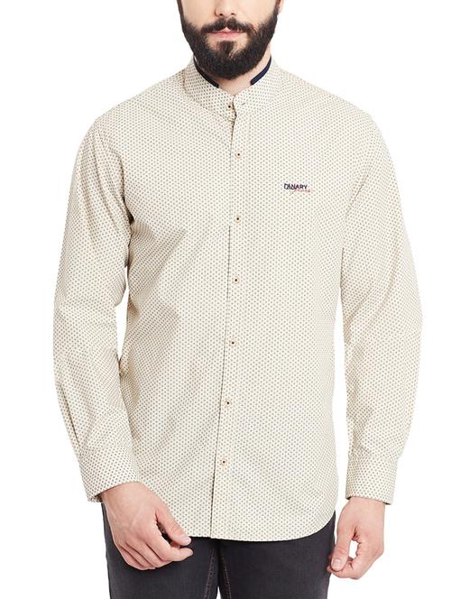 beige cotton casual shirt - 12313824 - Very Small Image - 1