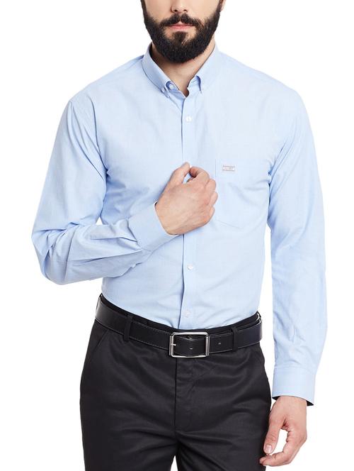 light blue cotton formal shirt - 12313934 - Very Small Image - 1