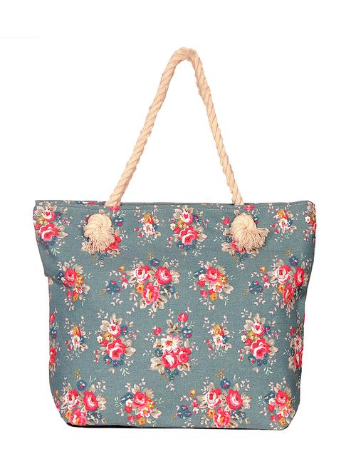 Multi Colored Printed Leatherette Tote - 12320215 - Very Small Image - 1