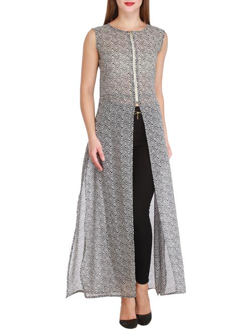 chevron printed maxi tunic - 12323668 - Very Small Image - 1