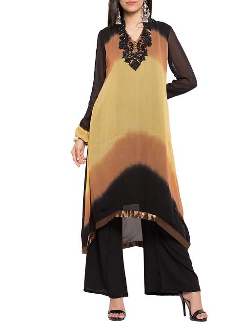 multi georgette high-low kurta - 12330517 - Very Small Image - 1