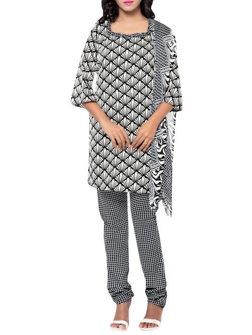 white unstitched dress material - 12332423 - Very Small Image - 1