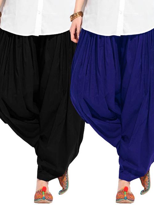 set of 2 multi colored cotton patiyala salwar - 12333206 - Very Small Image - 1