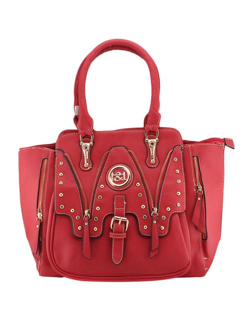 red studded leatherette handbag - 12333691 - Very Small Image - 1