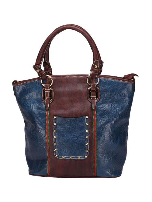 blue leatherette handbag with sling - 12333706 - Very Small Image - 1
