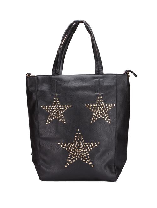 black studded leatherette tote with sling - 12333741 - Very Small Image - 1