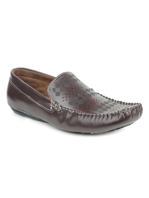 brown synthetic slip on loafers - 12333934 - Very Small Image - 1