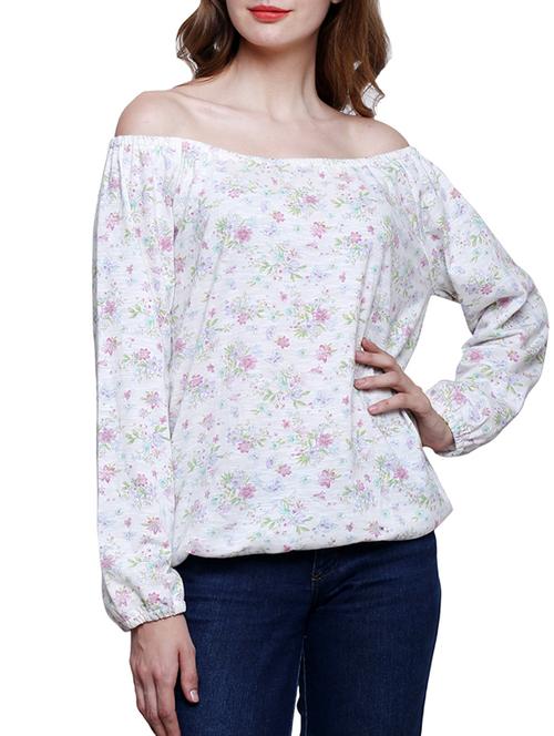 white floral printed cotton top - 12334206 - Very Small Image - 1