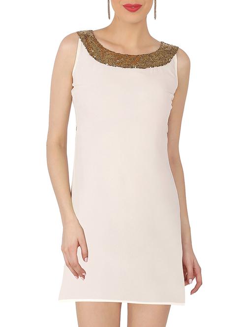 white georgette dress - 12344573 - Very Small Image - 1
