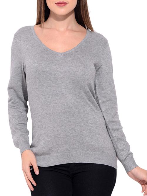 grey viscose pullover - 12346452 - Very Small Image - 1