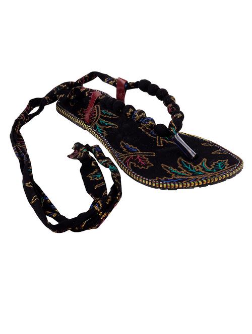 black fabric kolhapuri - 12347387 - Very Small Image - 1