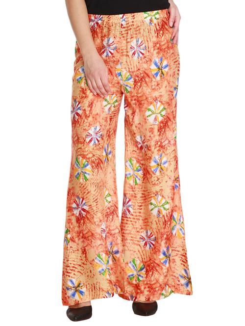 orange viscose palazzos - 12353667 - Very Small Image - 1