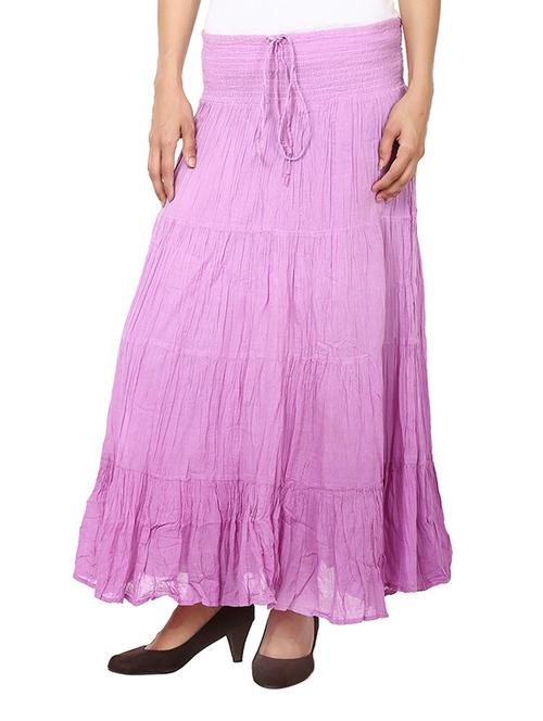 purple cotton flared skirt - 12355855 - Very Small Image - 1