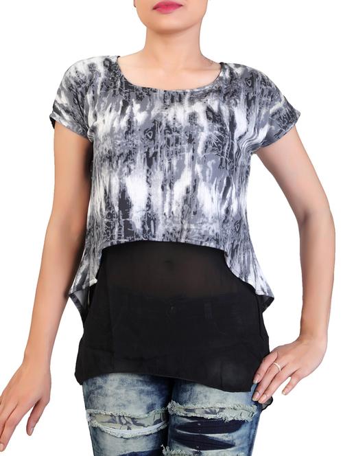 grey cotton top - 12361059 - Very Small Image - 1