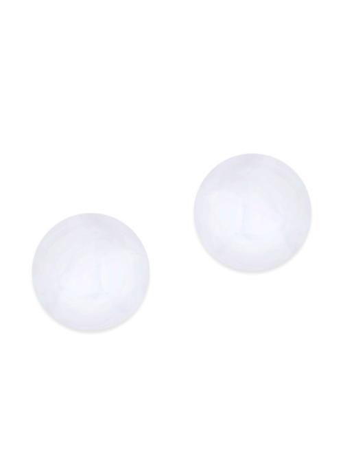 white metal studs earrings - 12363429 - Very Small Image - 1