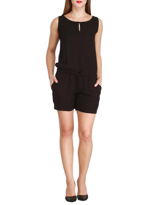 keyhole neck drawstring romper - 12365081 - Very Small Image - 1