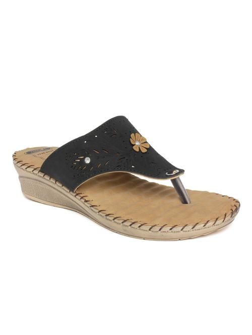 black leatherette  slippers - 12369330 - Very Small Image - 1