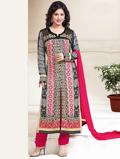 multi colored georgette semistitched suit - 12371517 - Very Small Image - 1