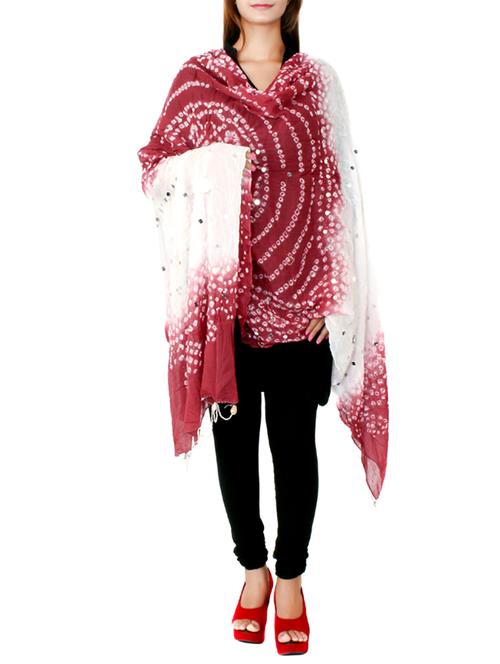 pink cotton embellished dupatta - 12372864 - Very Small Image - 1