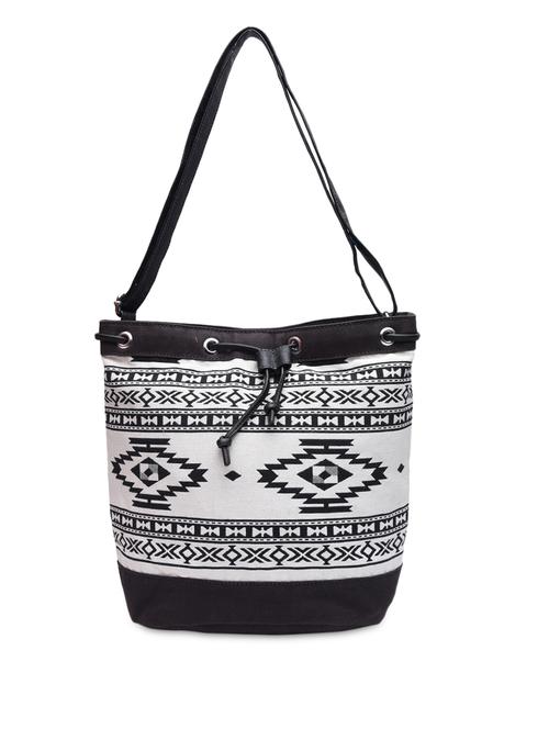 black and white printed canvas bag - 1237928 - Very Small Image - 1