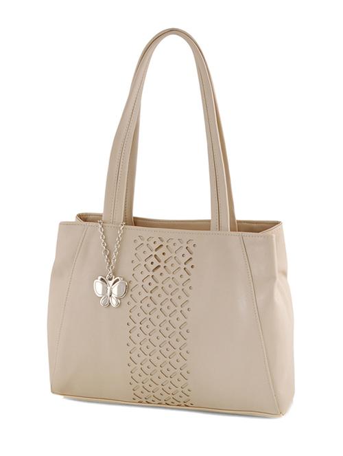 off white leatherette cutwork handbag - 12379507 - Very Small Image - 1