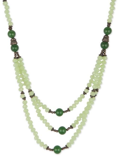 Mint beads embellished layered necklace - 12380139 - Very Small Image - 1