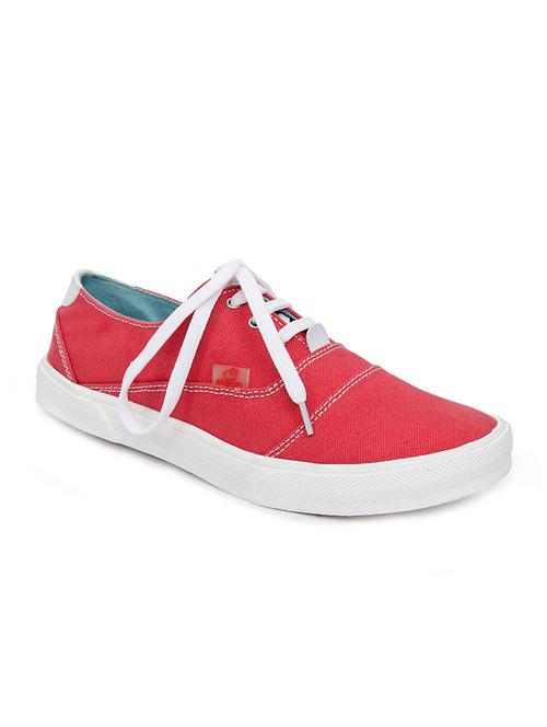 red canvas lace up sneakers - 12383148 - Very Small Image - 1