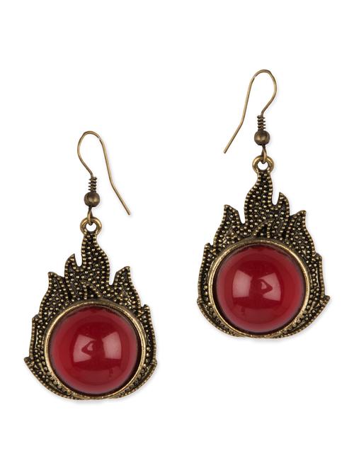 Antique gold embellished metal drop earrings - 12383491 - Very Small Image - 1