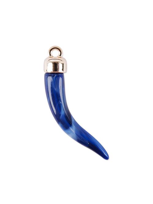 Blue horn shaped pendant - 12383524 - Very Small Image - 1