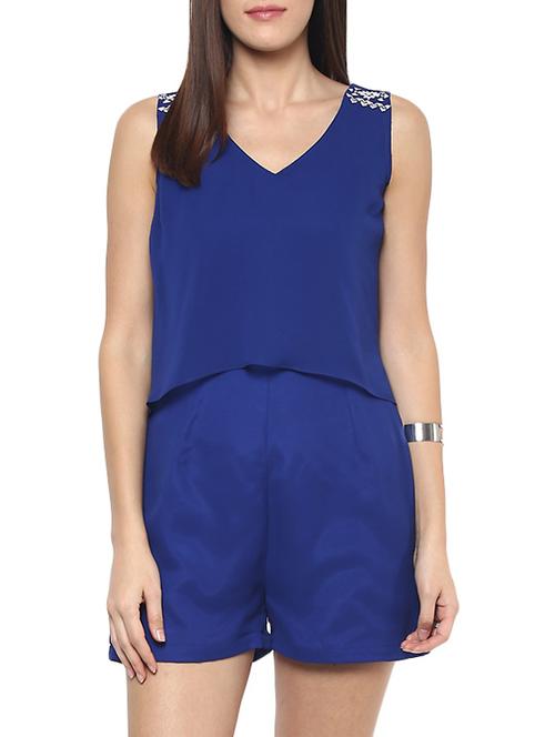 blue georgette romper jumpsuit - 12391683 - Very Small Image - 1