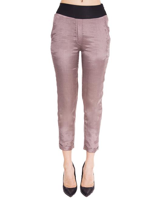 brown viscose trousers - 12394134 - Very Small Image - 1