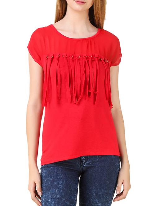red viscose regular top - 12394246 - Very Small Image - 1