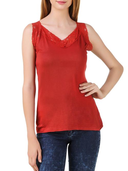 rusty red viscose top - 12394255 - Very Small Image - 1