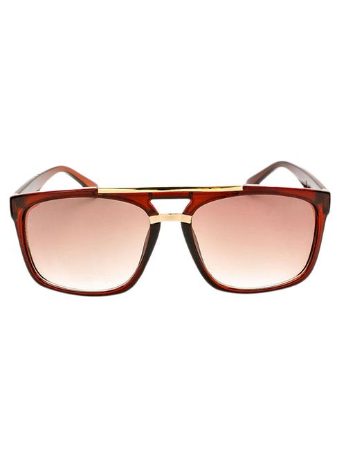 brown plastic rectangle men sunglass - 12394396 - Very Small Image - 1