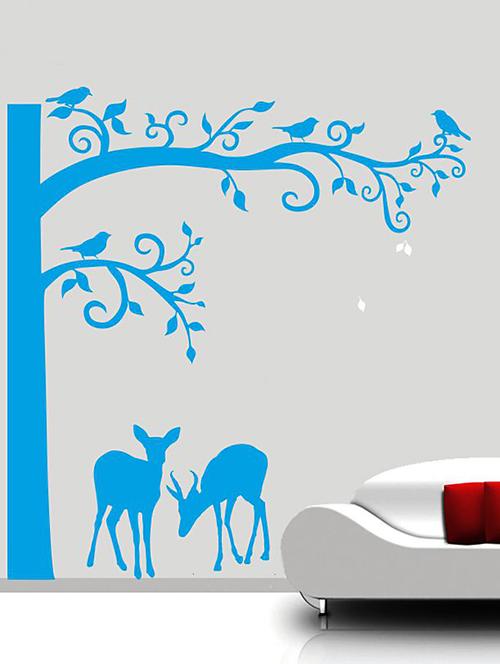 deers beneath the tree wall decal - 12400738 - Very Small Image - 1