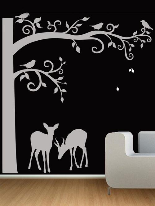 deers beneath the tree wall decal - 12400740 - Very Small Image - 1