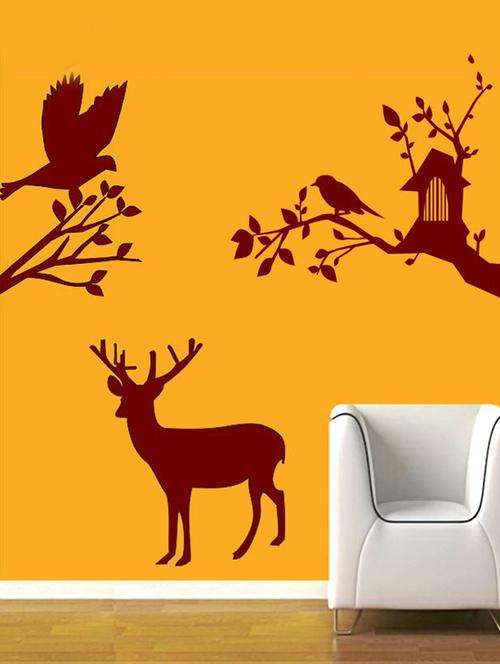 deer, nest & eagle wall decal - 12400792 - Very Small Image - 1