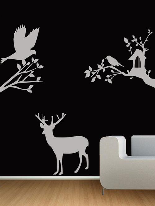 deer, nest & eagle wall decal - 12400795 - Very Small Image - 1