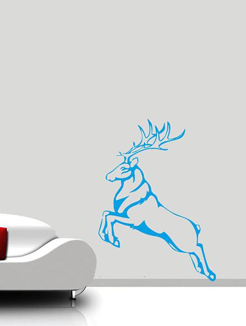 deer running behind wall decal - 12400803 - Very Small Image - 1