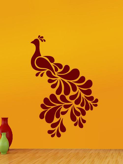 lovely peacock wall decal - 12401402 - Very Small Image - 1