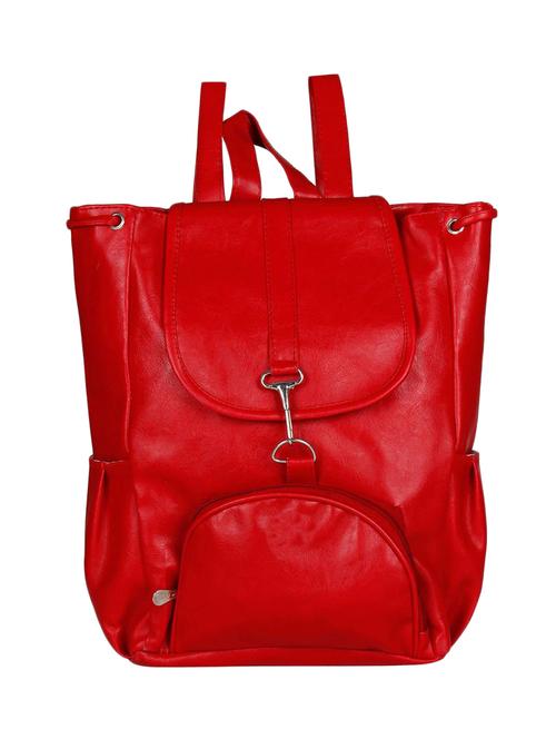 red synthetic leather backpack - 12406126 - Very Small Image - 1