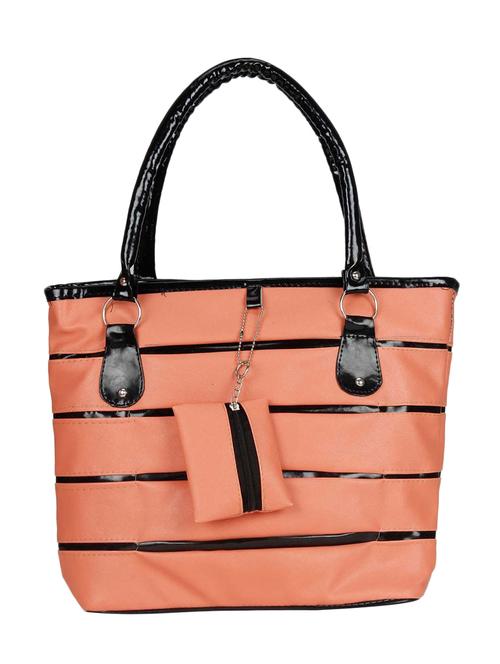 orange synthetic leather handbag - 12406136 - Very Small Image - 1