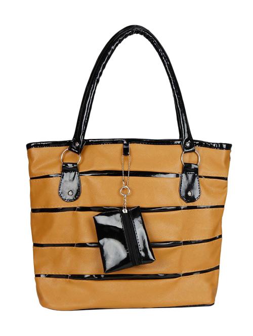 yellow synthetic leather handbag - 12406141 - Very Small Image - 1