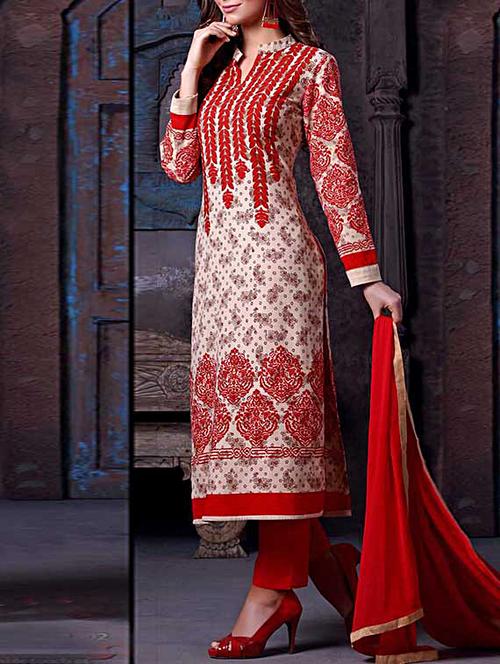 cream corduroy straight unstitched suit - 12407726 - Very Small Image - 1