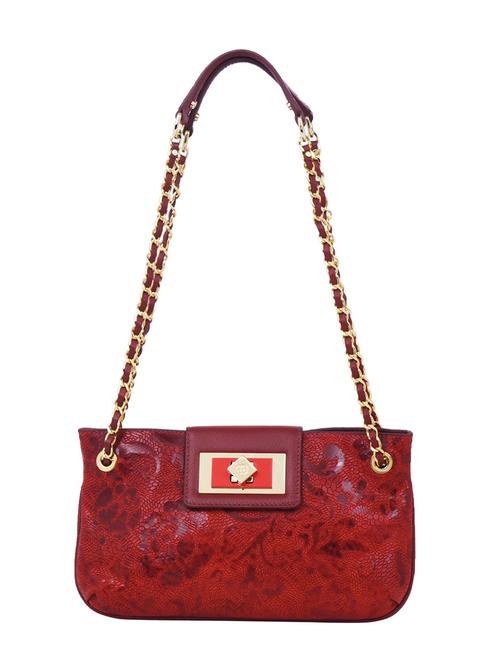 maroon leather textured sling bag - 12410904 - Very Small Image - 1